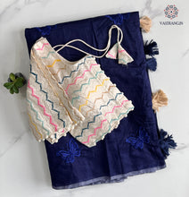 Load image into Gallery viewer, New Wedding Wear Chanderi Cotton Embroidery n Tussels Work Fancy Designer Saree With Stitched Blouse