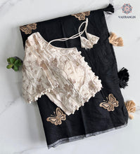 Load image into Gallery viewer, New Wedding Wear Chanderi Cotton Embroidery n Tussels Work Fancy Designer Saree With Stitched Blouse