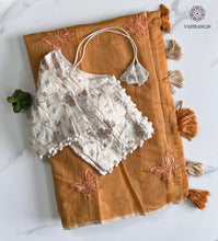 Load image into Gallery viewer, New Wedding Wear Chanderi Cotton Embroidery n Tussels Work Fancy Designer Saree With Stitched Blouse
