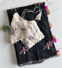 Load image into Gallery viewer, New Function Wear Chanderi Cotton Embroidery n Tussels Work Fancy Designer Saree With Stitched Blouse