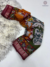 Load image into Gallery viewer, New Wedding Wear Orange Color Pure Mangalkari Viscouse Silk Print n Weaving Work Fancy Designer Saree