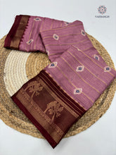 Load image into Gallery viewer, Latest Pink Color Pure Dola Silk Print n Zari Work Fancy Designer Wedding Wear Saree With Blouse