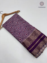 Load image into Gallery viewer, Latest Partywear Wine Colour Dola Silk Designer Print With Sequence Lace Work Fancy Designer Saree