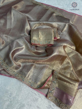 Load image into Gallery viewer, New Wedding Wear Golden Color Kanchipuram Tissue Silk Zari Weaving n Lace Work Designer Saree