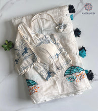 Load image into Gallery viewer, New Party Wear Chanderi Cotton Embroidery n Tussels Work Fancy Designer Saree With Stitched Blouse