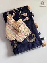 Load image into Gallery viewer, Blossom Chanderi Cotton Embroidery n Tussels Work Fancy Designer Festive Wear Saree With Stitched Blouse