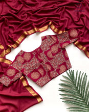 Load image into Gallery viewer, New Wedding Wear Pure Mul Cotton Jacquard Border with Tussles Work Fancy Designer Saree With Unstitched Blouse