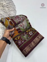 Load image into Gallery viewer, New Festive Wear Mustard Color Pure Mangalkari Viscouse Silk Print n Weaving Work Fancy Designer Saree