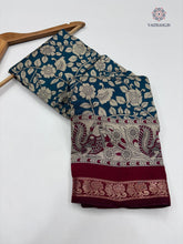 Load image into Gallery viewer, Blossom New Festive Wear Pure Mangalkari Viscouse Silk Designer Print n Weaving Saree For Women