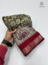 Load image into Gallery viewer, Blossom New Festive Wear Pure Mangalkari Viscouse Silk Designer Print n Weaving Saree For Women