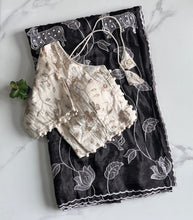 Load image into Gallery viewer, Outstanding Crush Silk Heavy Embroidered n Arco Border Work Fancy Designer Festive Wear Saree With Stitched Blouse