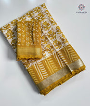 Load image into Gallery viewer, Sempiternal Kota Fabric Print n Zari Weaving Work Fancy Designer Saree With Blouse Piece