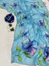 Load image into Gallery viewer, Latest Wedding Wear Multicolor Soft Chiffon Print Embroidery n Hand Work Fancy Designer Saree With Blouse