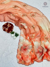 Load image into Gallery viewer, Latest Wedding Wear Multicolor Soft Chiffon Print Embroidery n Hand Work Fancy Designer Saree With Blouse