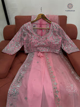 Load image into Gallery viewer, New Festive Wear Pink Color Faux Georgette Sequence n Pearl Work Fancy Designer Saree n Blouse With Stunner Dupatta