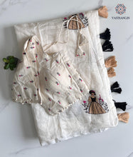 Load image into Gallery viewer, Gorgeous Party Wear Chanderi Cotton Embroidery n Tussels Work Fancy Designer Festive Wear Saree With Stitched Blouse