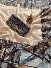 Load image into Gallery viewer, New Festive Wear Handloom Tussar Silk Chitrakala Print With Tussle Work Fancy Designer Saree With Blouse