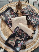 Load image into Gallery viewer, New Festive Wear Handloom Tussar Silk Chitrakala Print With Tussle Work Fancy Designer Saree With Blouse