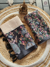 Load image into Gallery viewer, New Festive Wear Handloom Tussar Silk Chitrakala Print With Tussle Work Fancy Designer Saree With Blouse