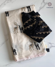 Load image into Gallery viewer, Gorgeous Party Wear Off White Colour Chanderi Cotton Embroidery n Tussels Work Fancy Designer Saree With Stitched Blouse