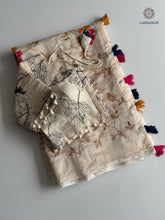 Load image into Gallery viewer, Beautiful Party Wear Chanderi Cotton Embroidery n Tussels Work Fancy Designer Festive Wear Saree With Stitched Blouse