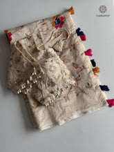 Load image into Gallery viewer, Beautiful Party Wear Chanderi Cotton Embroidery n Tussels Work Fancy Designer Festive Wear Saree With Stitched Blouse