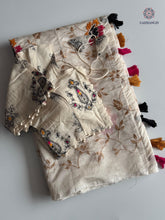 Load image into Gallery viewer, Beautiful Party Wear Chanderi Cotton Embroidery n Tussels Work Fancy Designer Festive Wear Saree With Stitched Blouse