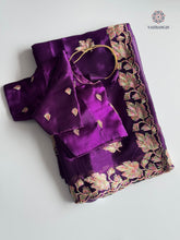 Load image into Gallery viewer, Latest Festive Wear Barbari Silk Embroidery n Cutwork Fancy Designer Saree With Unstitched Blouse Piece