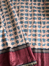 Load image into Gallery viewer, New Festive Wear Off White Color Chanderi Slub Cotton Print Sequence Lace n Rich Pallu Work Designer Saree With Stunner Blouse Piece