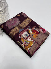 Load image into Gallery viewer, Verdant Pure Mangalkari Viscous Silk Print With Weaving Work Fancy Designer Festive Wear Saree With Fragrant Blouse Piece