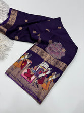 Load image into Gallery viewer, Verdant Pure Mangalkari Viscous Silk Print With Weaving Work Fancy Designer Festive Wear Saree With Fragrant Blouse Piece