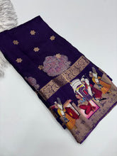 Load image into Gallery viewer, Verdant Pure Mangalkari Viscous Silk Print With Weaving Work Fancy Designer Festive Wear Saree With Fragrant Blouse Piece