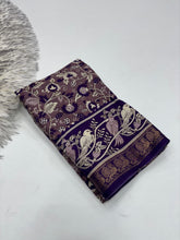 Load image into Gallery viewer, Dazzling Party Wear Pure Mangalkari Viscose Silk Print With Jacquard Work Rich Pallu Fancy Designer Saree For Women