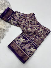 Load image into Gallery viewer, Dazzling Party Wear Pure Mangalkari Viscose Silk Print With Jacquard Work Rich Pallu Fancy Designer Saree For Women