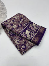 Load image into Gallery viewer, Dazzling Party Wear Pure Mangalkari Viscose Silk Print With Jacquard Work Rich Pallu Fancy Designer Saree For Women