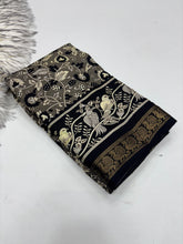 Load image into Gallery viewer, Dazzling Party Wear Pure Mangalkari Viscose Silk Print With Jacquard Work Rich Pallu Fancy Designer Saree For Women