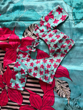 Load image into Gallery viewer, Evocative Blue Color Chinnon Silk Print n Handwork Fancy Designer Saree With Luxuriant Unstitched Blouse