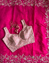 Load image into Gallery viewer, Incredible Pink Color Chanderi Cotton Embrodiery n Cut Work Fancy Designer Saree With Stunning Unstitched Blouse