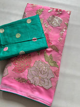 Load image into Gallery viewer, New Wedding Wear Pink Color Soft Georgette Embroidery n Sequence Work Fancy Designer Saree With Blouse