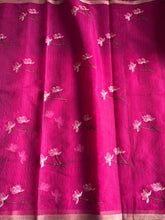 Load image into Gallery viewer, Groovy Pink Color Pure Kota Doriya Embroidery n Zari Border Work Fancy Designer Saree with Unstitched Blouse Piece