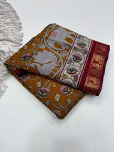 Load image into Gallery viewer, Incomparable Party Wear Pure Mangalkari Viscose Silk Print With Jacquard Work Rich Pallu Fancy Designer Saree For Occasion