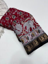 Load image into Gallery viewer, Incomparable Party Wear Pure Mangalkari Viscose Silk Print With Jacquard Work Rich Pallu Fancy Designer Saree For Occasion