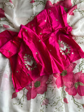 Load image into Gallery viewer, New Partywear White Color Tissue Silk Foil Print Work Fancy Designer Saree With Maggam Work Blouse Piece