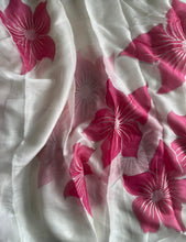 Load image into Gallery viewer, New Partywear White Color Tissue Silk Foil Print Work Fancy Designer Saree With Maggam Work Blouse Piece