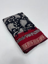 Load image into Gallery viewer, Prettiest Function Wear Black Color Pure Mangalkari Viscouse Silk Print With Designer Pallu Fancy Saree For Women