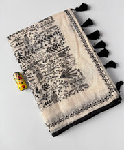 Load image into Gallery viewer, Charismatic Function Wear Chanderi Cotton Heavy Embroidered n Tussels Work Fancy Saree With Blouse