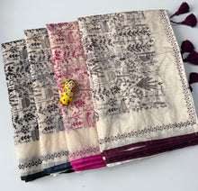 Load image into Gallery viewer, Charismatic Function Wear Chanderi Cotton Heavy Embroidered n Tussels Work Fancy Saree With Blouse