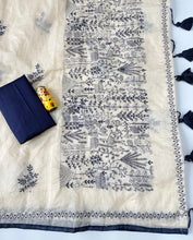 Load image into Gallery viewer, Charismatic Function Wear Chanderi Cotton Heavy Embroidered n Tussels Work Fancy Saree With Blouse