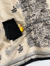 Load image into Gallery viewer, Charismatic Function Wear Chanderi Cotton Heavy Embroidered n Tussels Work Fancy Saree With Blouse