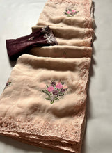 Load image into Gallery viewer, New Partywear Golden Color Pure Crush Silk Embroidery n Cut Work Fancy Designer Saree With Blouse